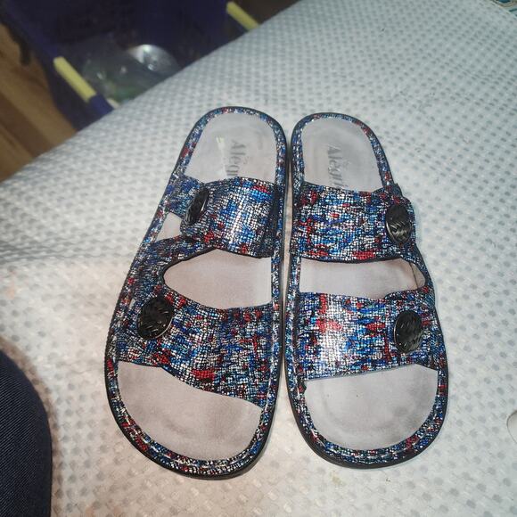 ALEGRIA EUC WOMENS EUR 40  US 9.5 DINAH LEATHER SLIPON SANDALS SHOES - Picture 4 of 10